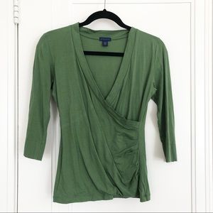 Lilla P 3/4 Sleeve Wrap Top S